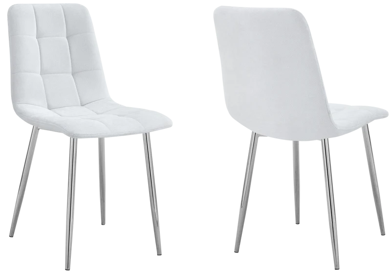 Chaises en tissu texturé gris capitonnées - Milan x4