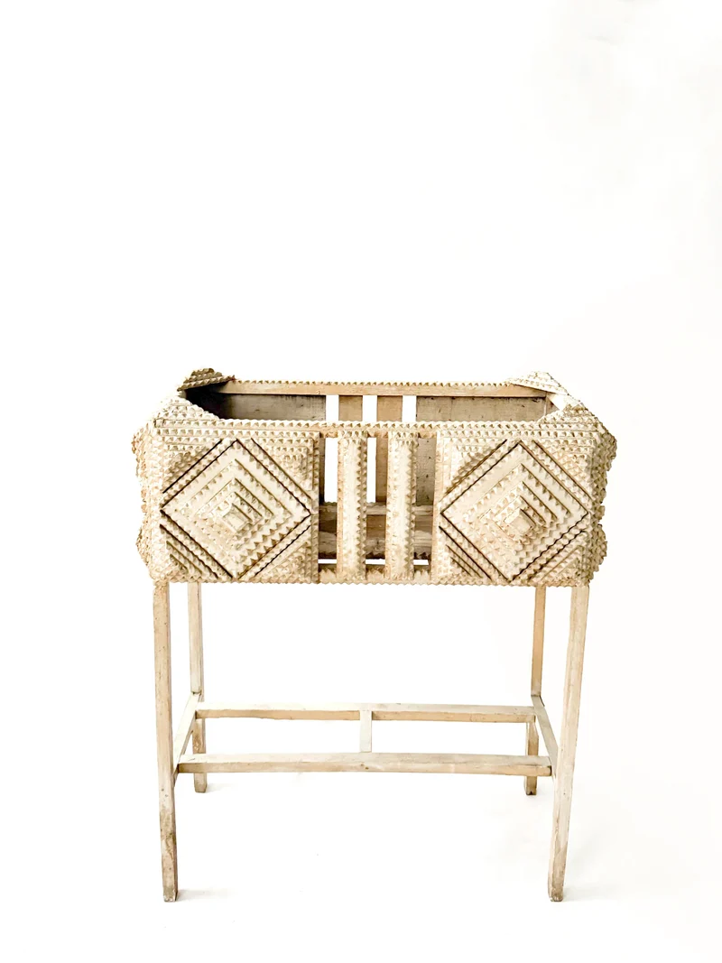 19th Century Tramp Style Wood Flower Box