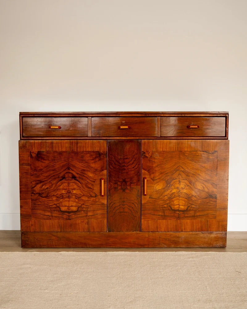 1930s Art Deco Burr Walnut Sideboard
