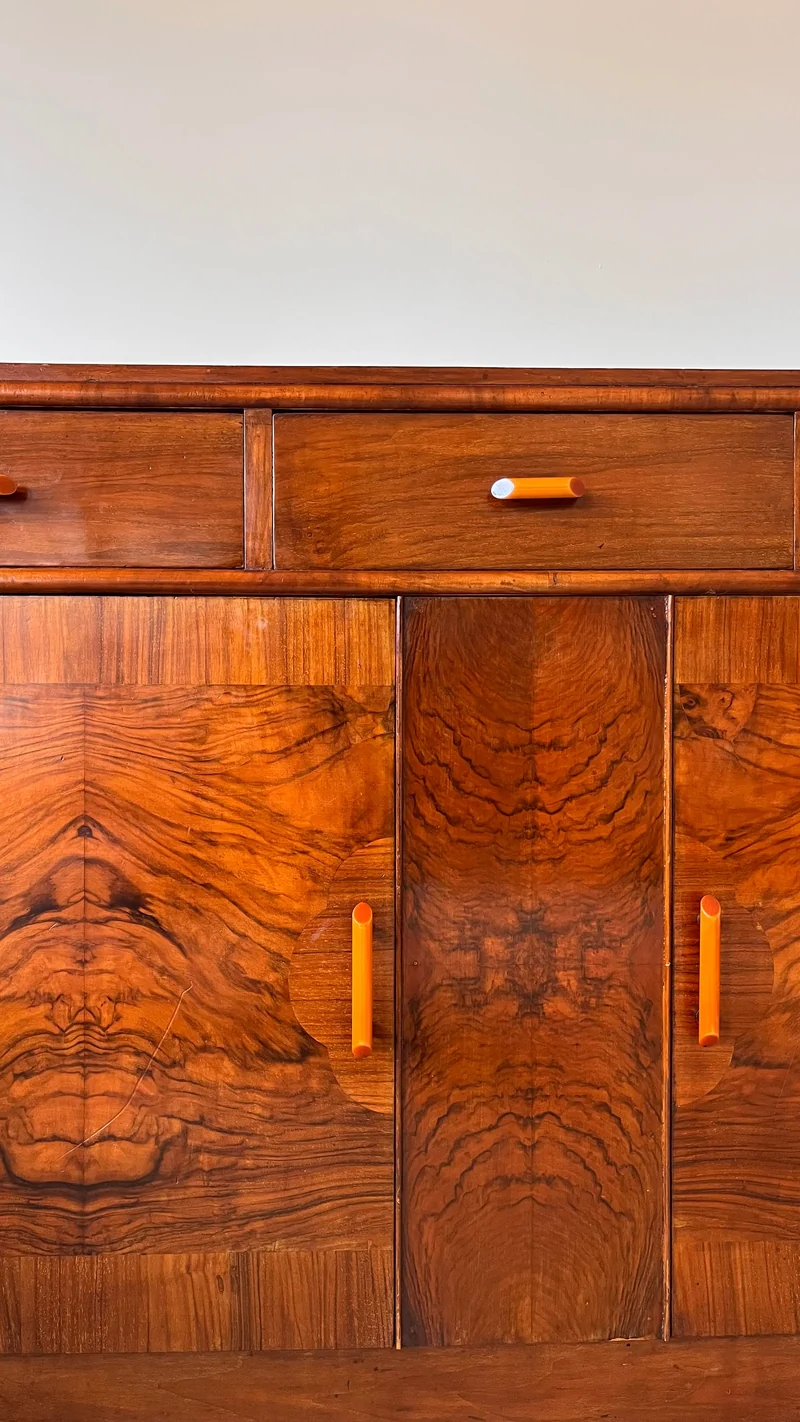 1930s Art Deco Burr Walnut Sideboard