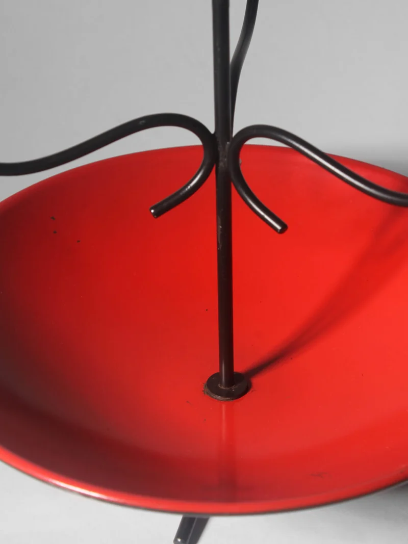 Gunnar Ander Mid-Century Vibrant Red And Black Candelabra, Ystad Metall