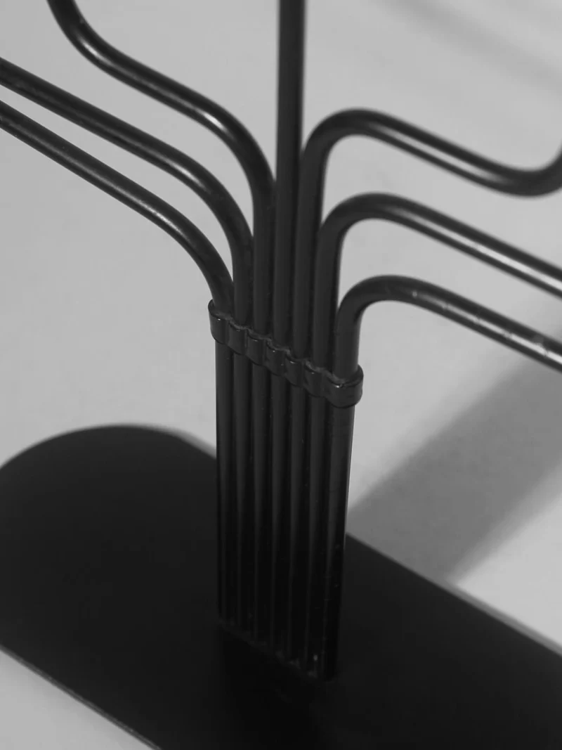 Gunnar Ander Mid-Century Black Metal And Copper Candelabra, For Ystad Metall