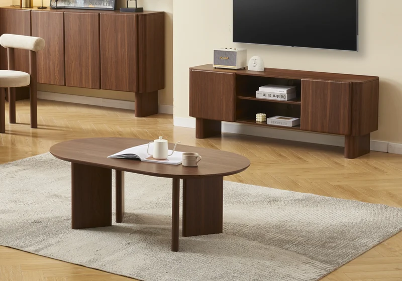 Meuble TV noyer Japandi - Oris
