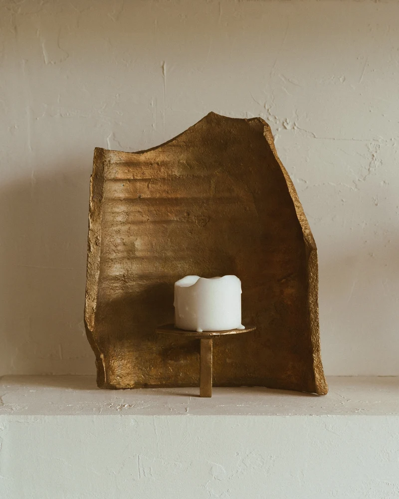 Solid Bronze Candle Holder
