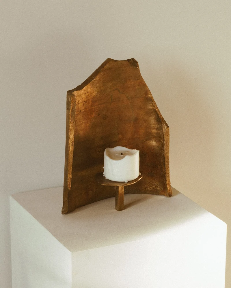 Solid Bronze Candle Holder