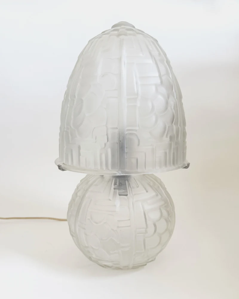 French Art Deco Frosted Glass Lamp