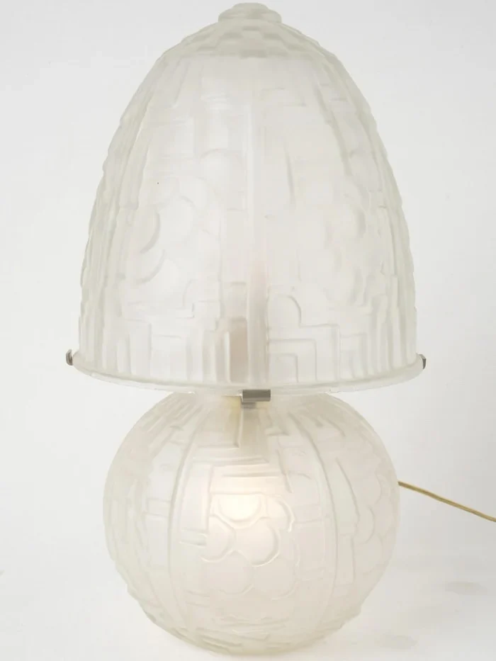 French Art Deco Frosted Glass Lamp