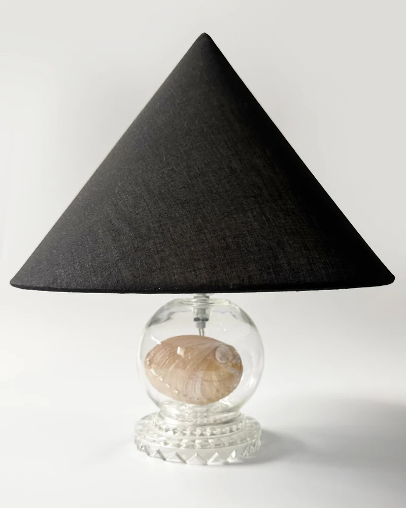 Deco Pressed Glass Lamp, 1920s