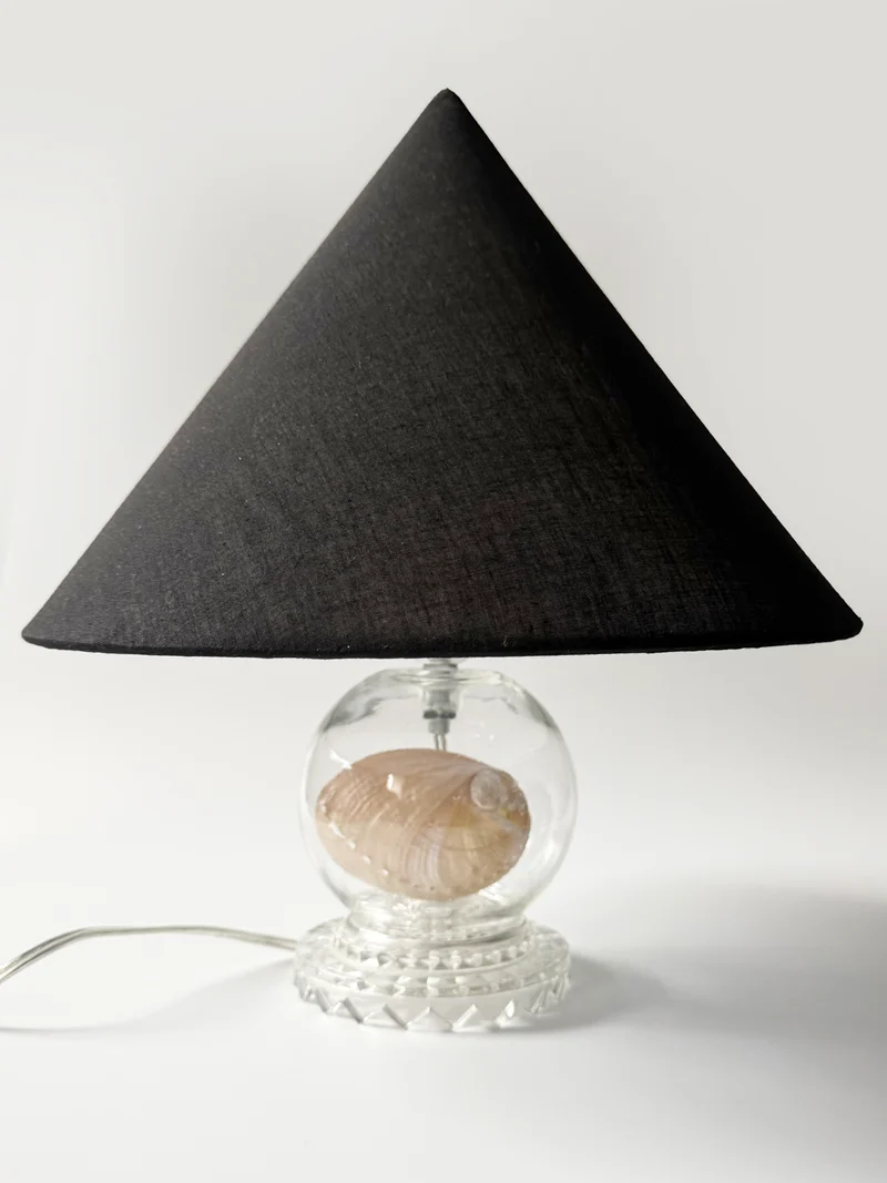 Deco Pressed Glass Lamp, 1920s