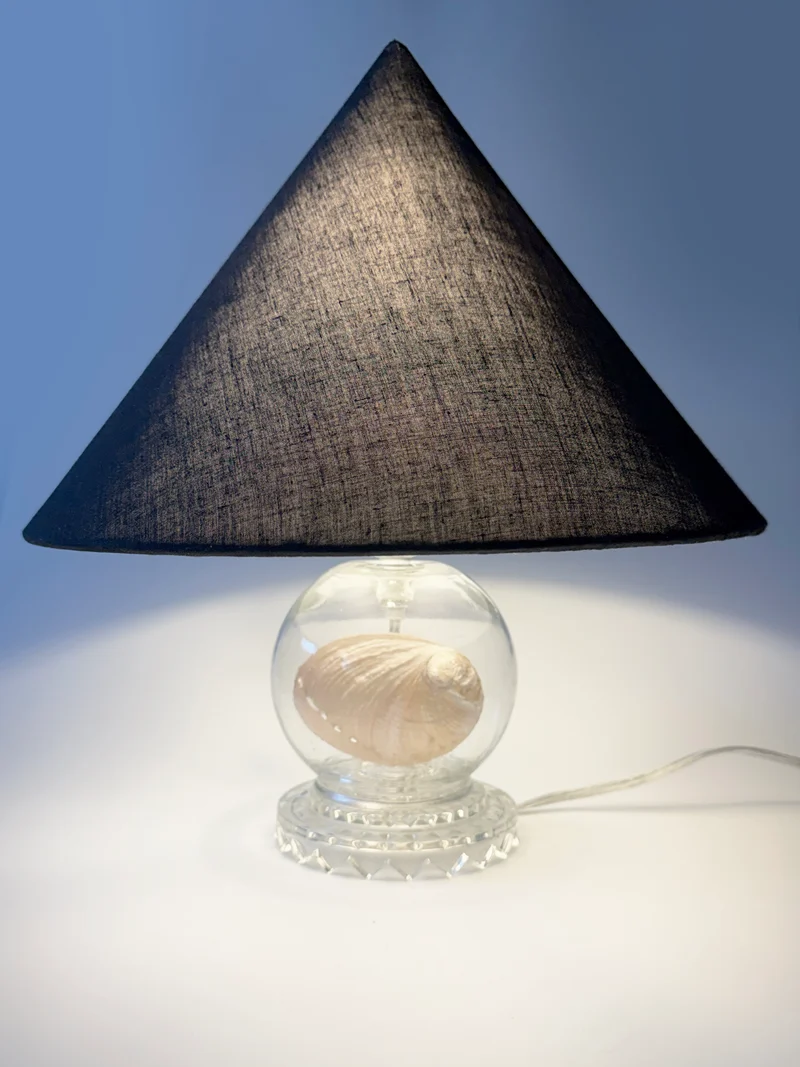 Deco Pressed Glass Lamp, 1920s