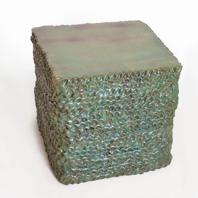 Casa - Green Textured Ceramic Side Table