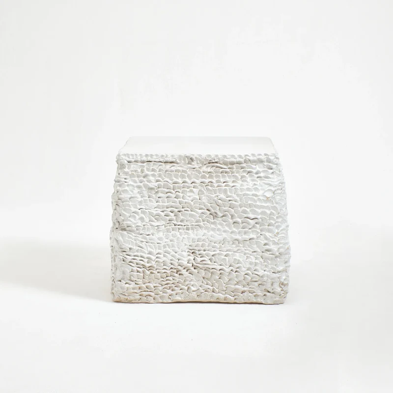 Casa - Green Textured Ceramic Side Table