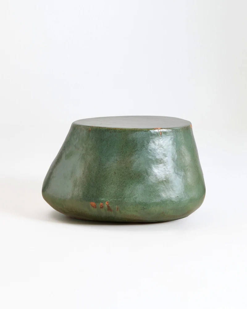 Artisanal Ceramic Coffee Table in green