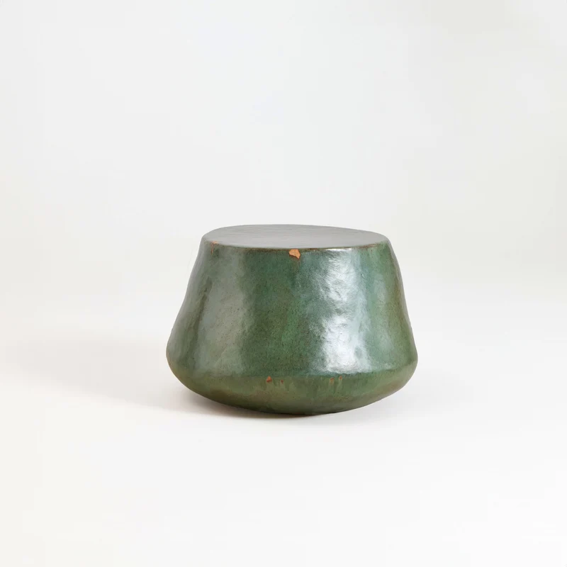 Artisanal Ceramic Coffee Table in green