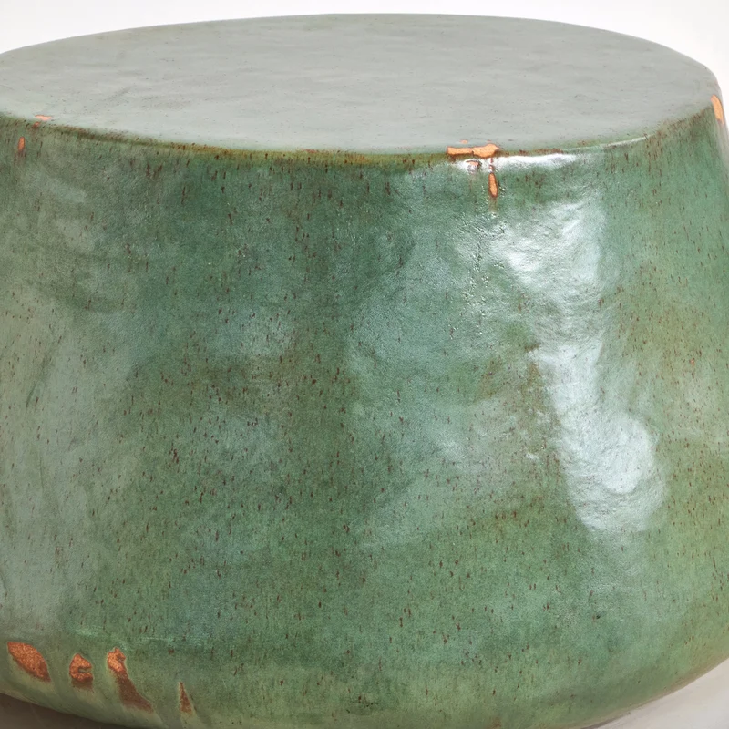 Artisanal Ceramic Coffee Table in green