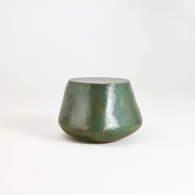 Artisanal Ceramic Coffee Table in green