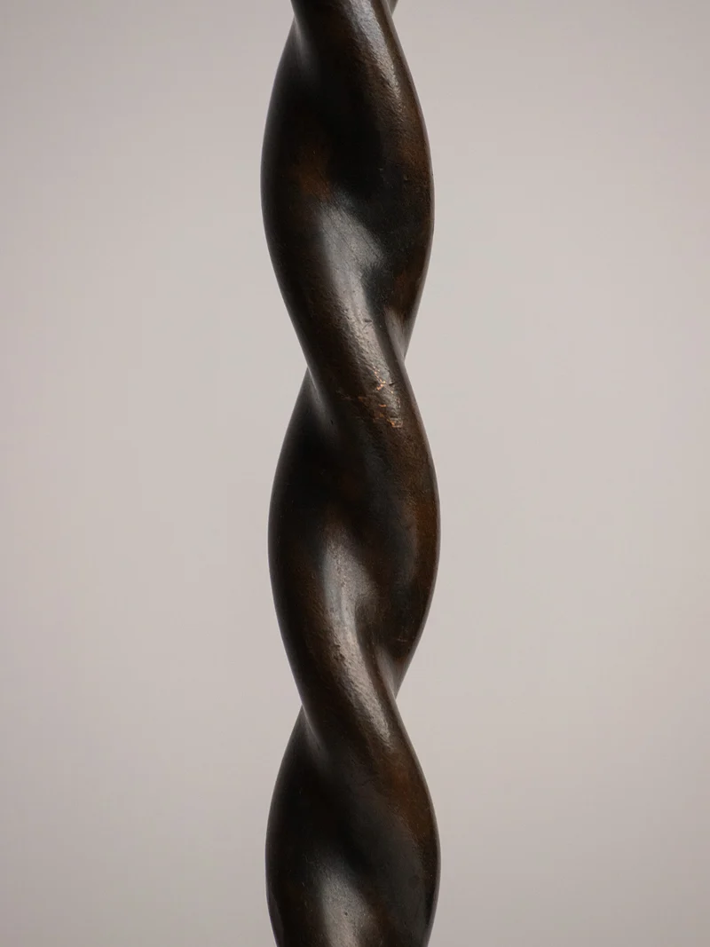 Hand-Twisted Copper Table Lamp on Hammered Plinth, 1960s