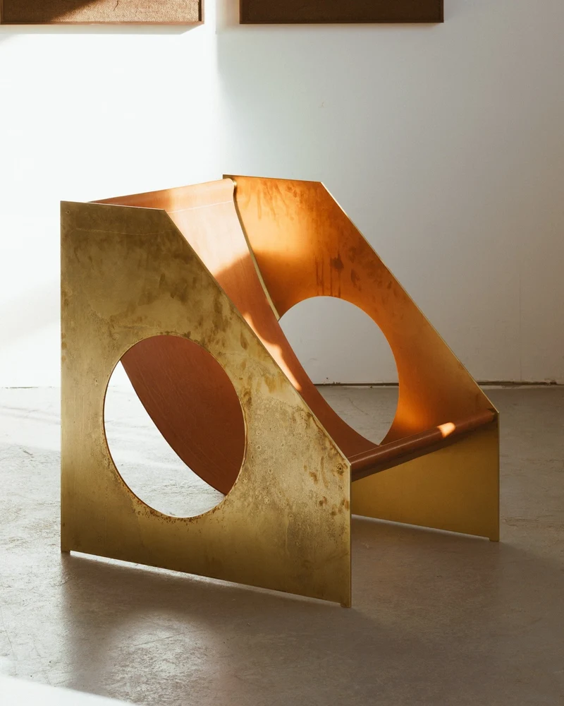 Brass Hublot Chair - Leather