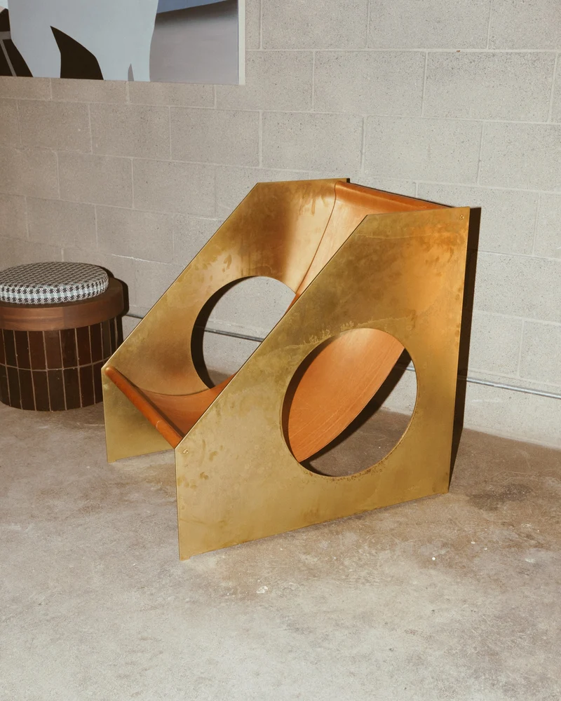 Brass Hublot Chair - Leather