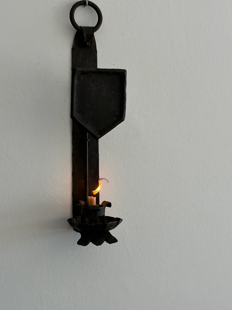Pair of Hand-Forged Wall Candleholders, Trás-os-Montes, Portugal, c. 1900–1910