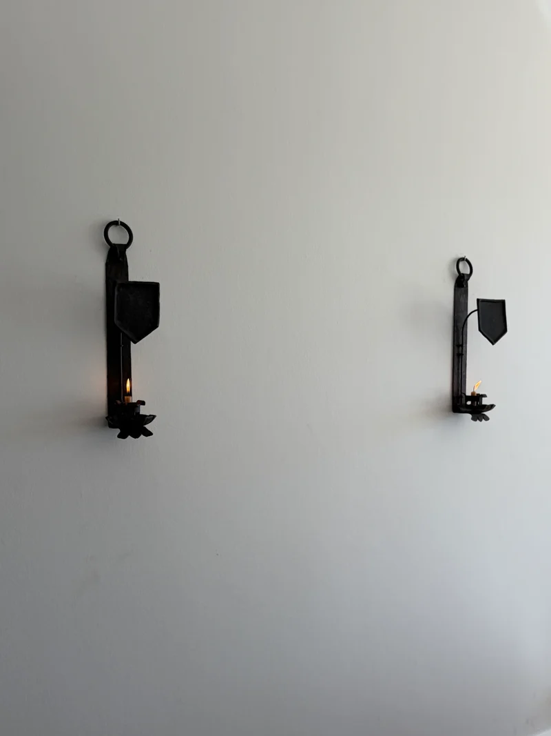 Pair of Hand-Forged Wall Candleholders, Trás-os-Montes, Portugal, c. 1900–1910