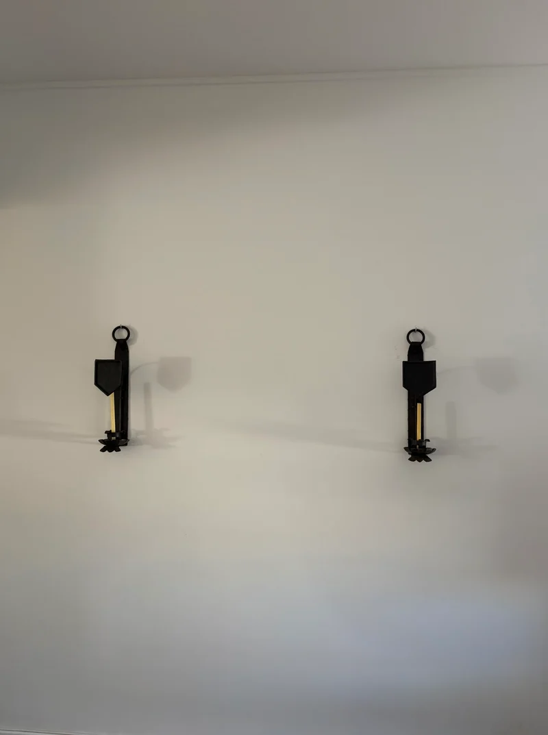 Pair of Hand-Forged Wall Candleholders, Trás-os-Montes, Portugal, c. 1900–1910