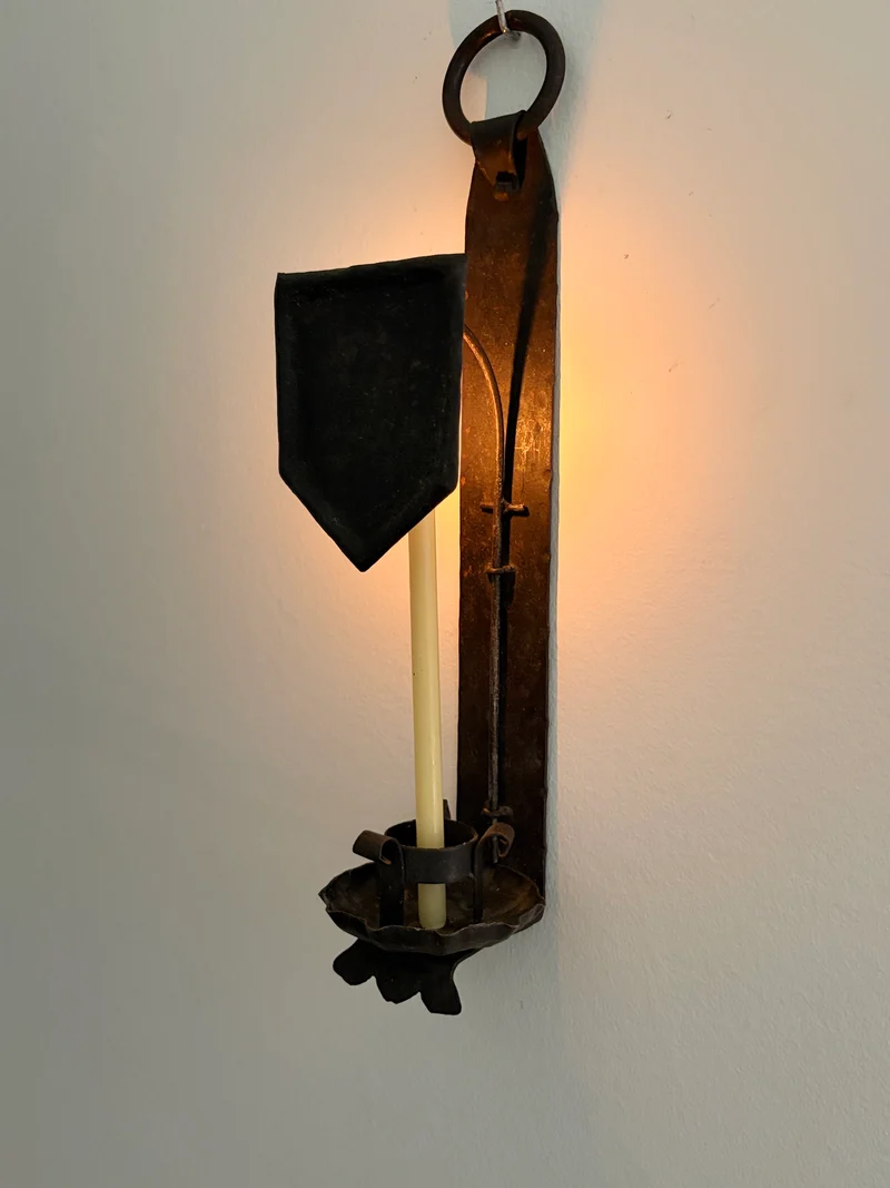 Pair of Hand-Forged Wall Candleholders, Trás-os-Montes, Portugal, c. 1900–1910