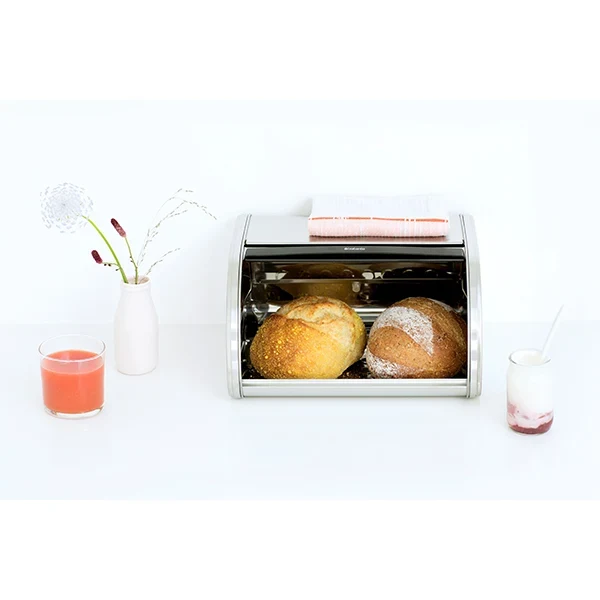 Boîte à pain Medium avec couvercle coulissant gris acier Brabantia