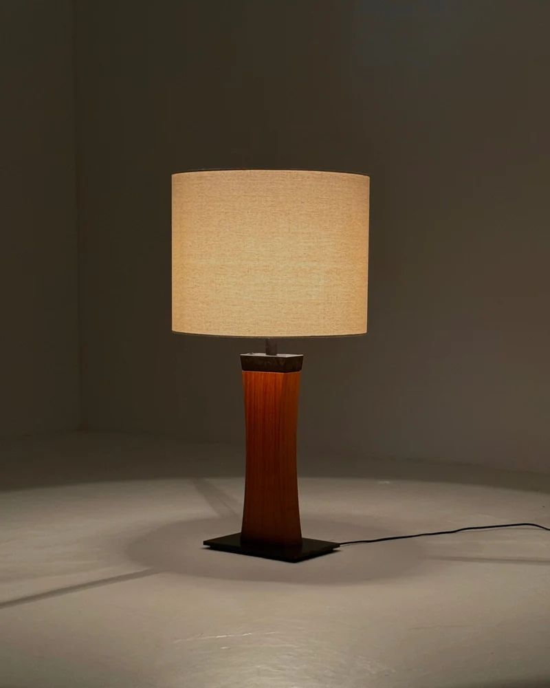 Italian Mid Century Teak Table Lamp