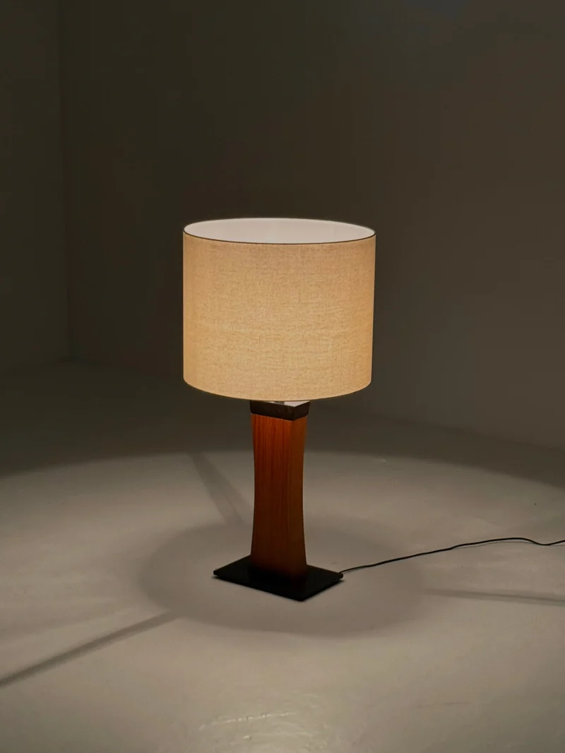 Italian Mid Century Teak Table Lamp