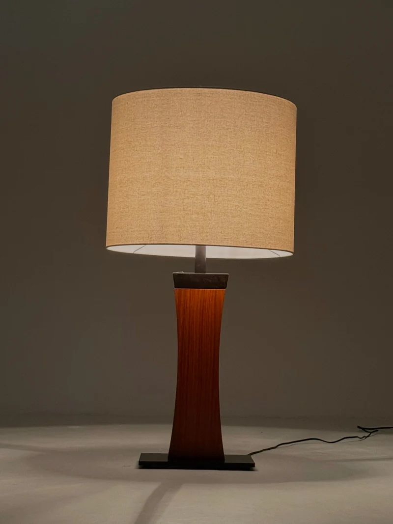 Italian Mid Century Teak Table Lamp