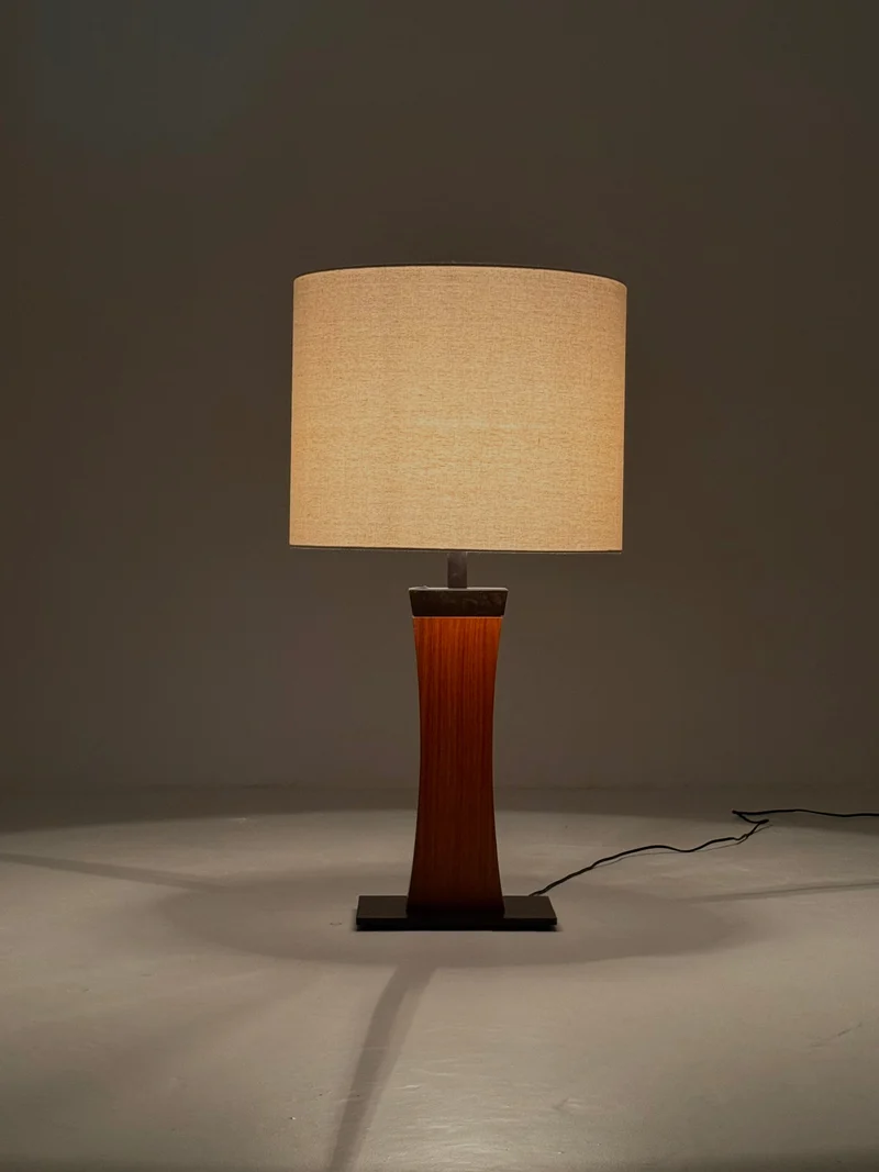 Italian Mid Century Teak Table Lamp