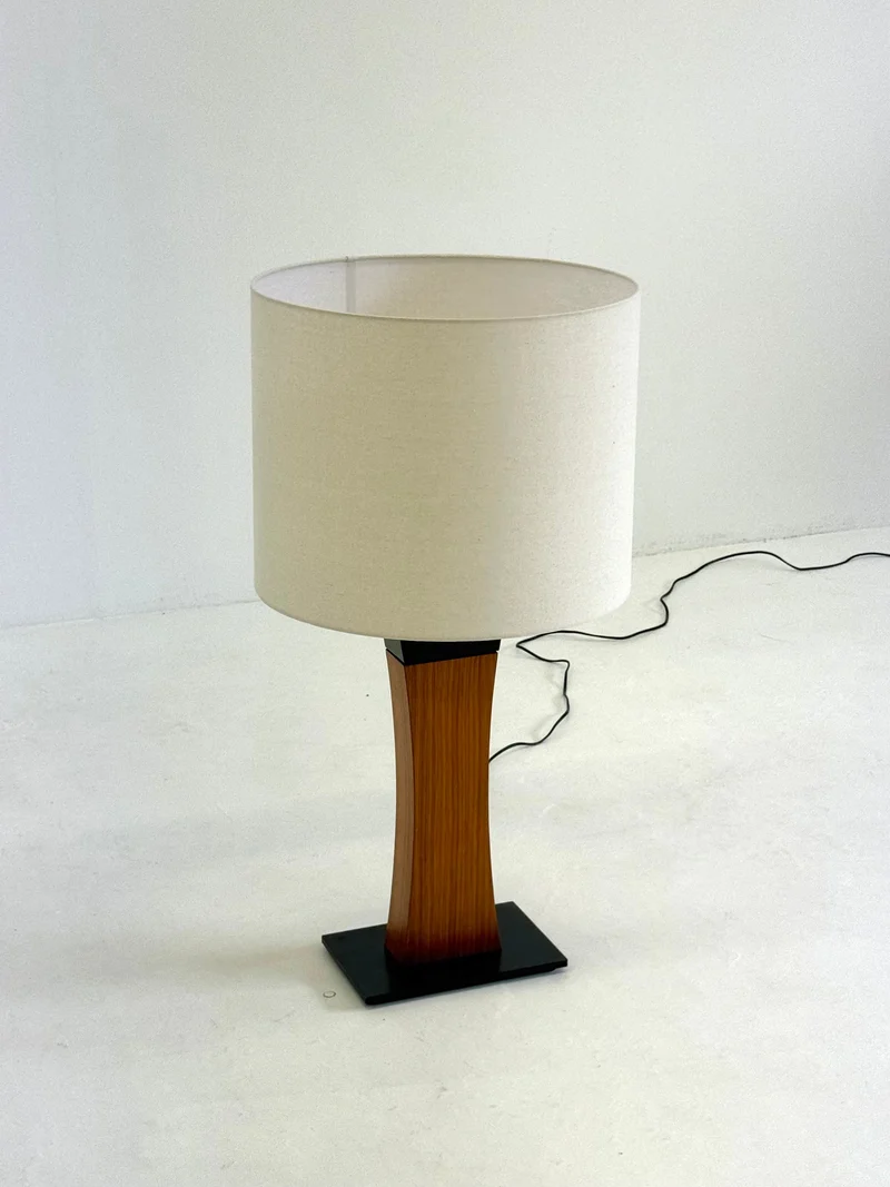 Italian Mid Century Teak Table Lamp