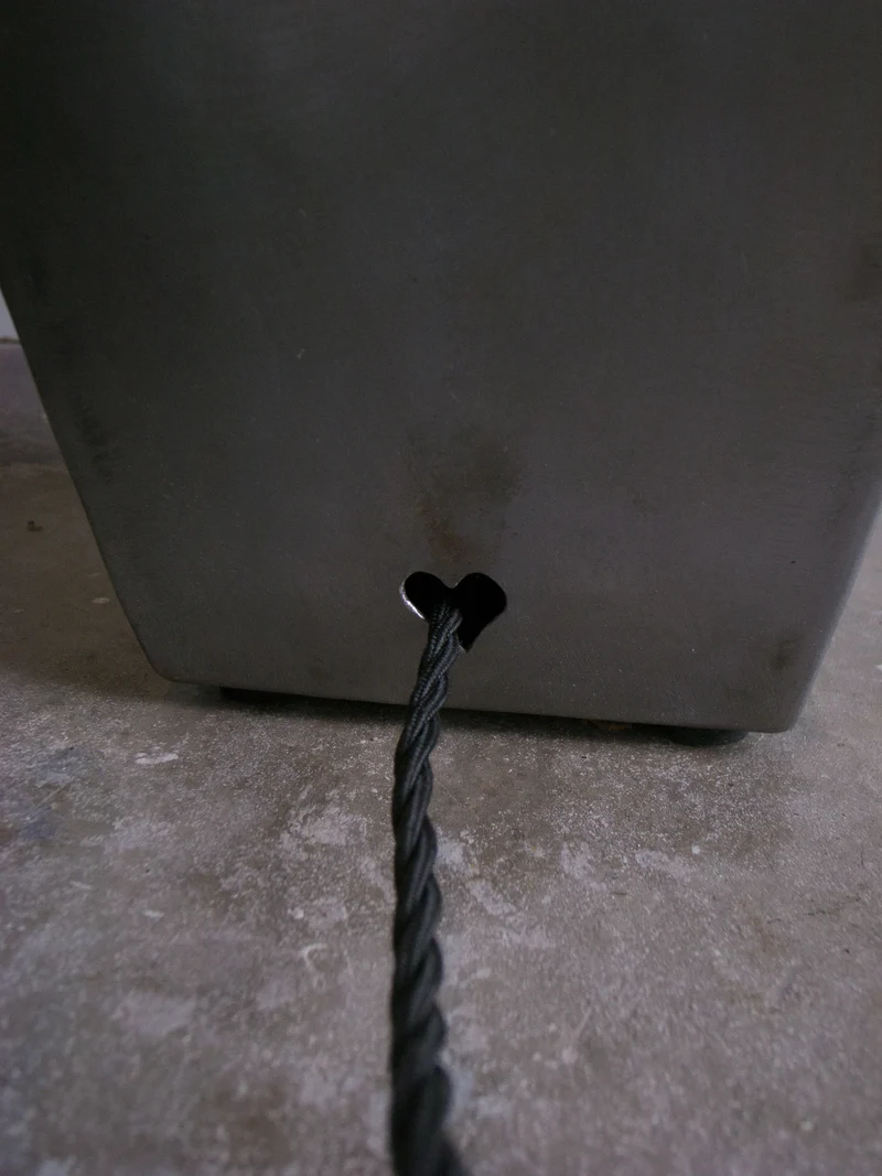 Tall Hammered Steel Lamp