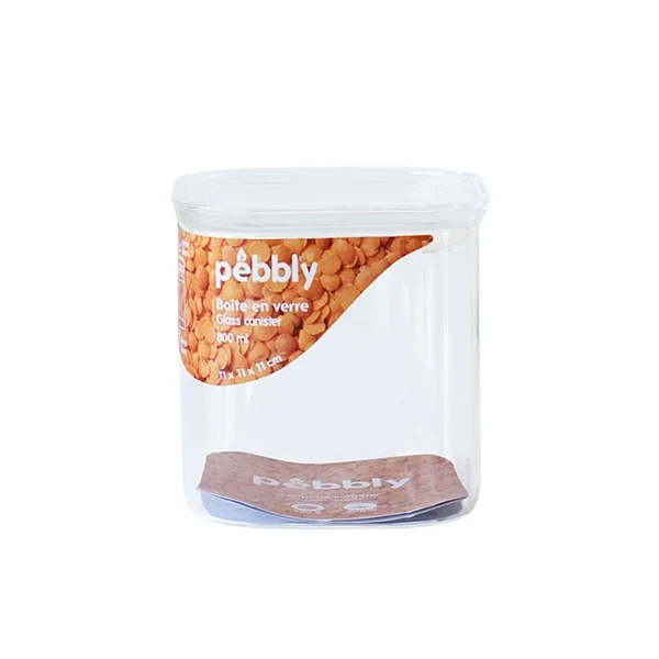 Boite carrée en verre 800ml Pebbly