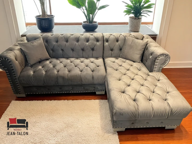 MajestiLuxe™ Velvet Sectional Sofa Set – 6247