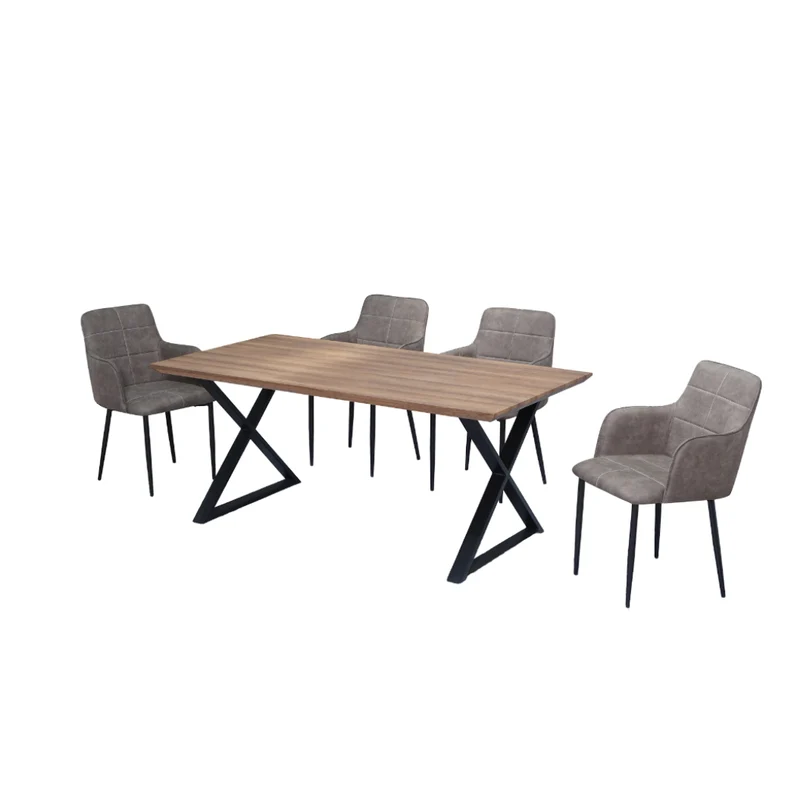 Industrial Style Wood Dining Set – Model T-1812