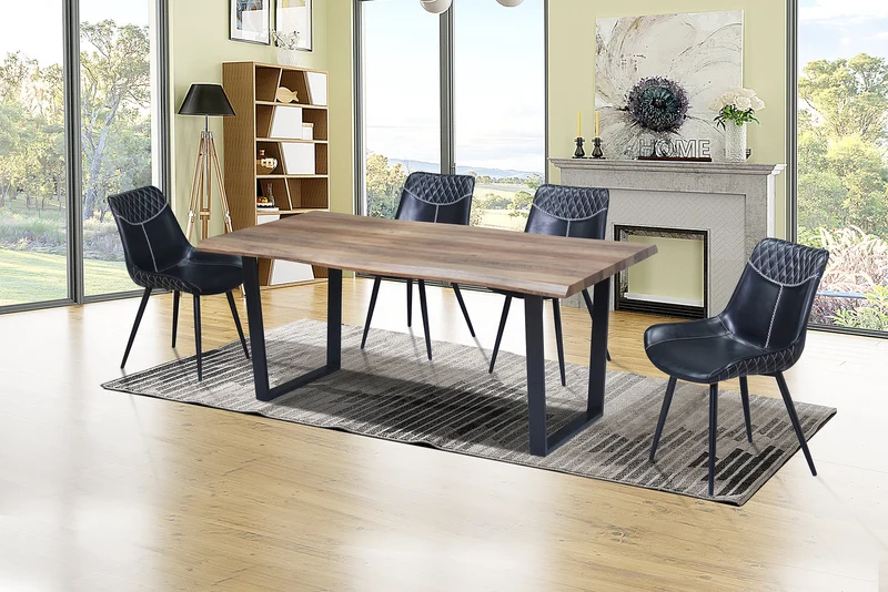 Rustic Faux Live Edge Dining Set – Model T-1810