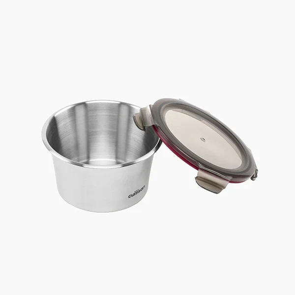 Boîte de conservation ronde en inox 920 ml compatible micro-ondes Cuitisan