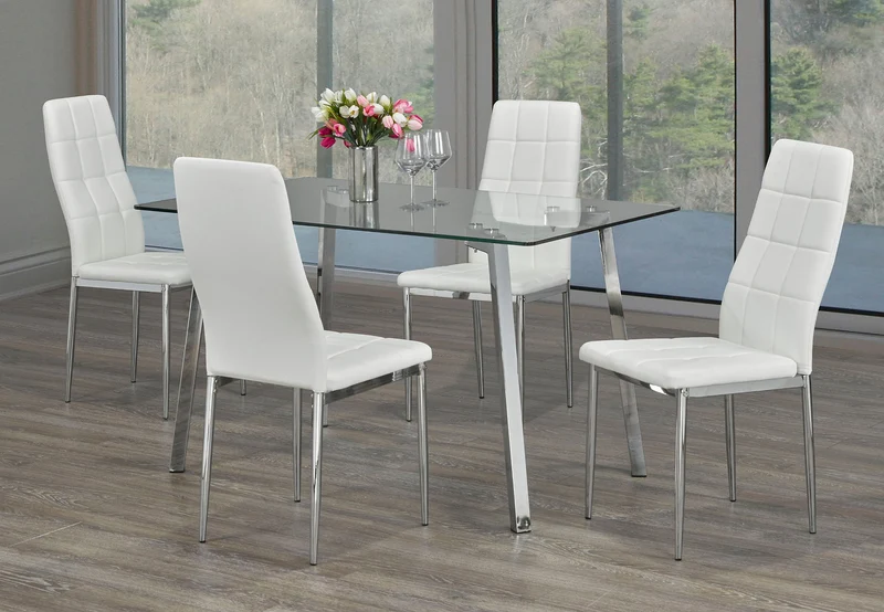 Modern Clear Glass Dining Set – Model T-5065