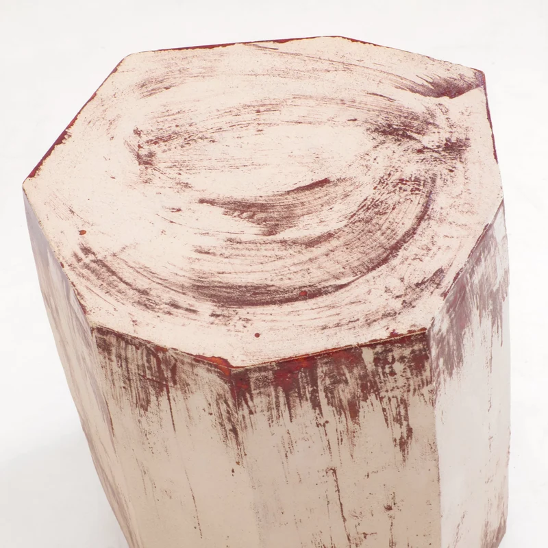 Artisanal Geometric Ceramic Side Table