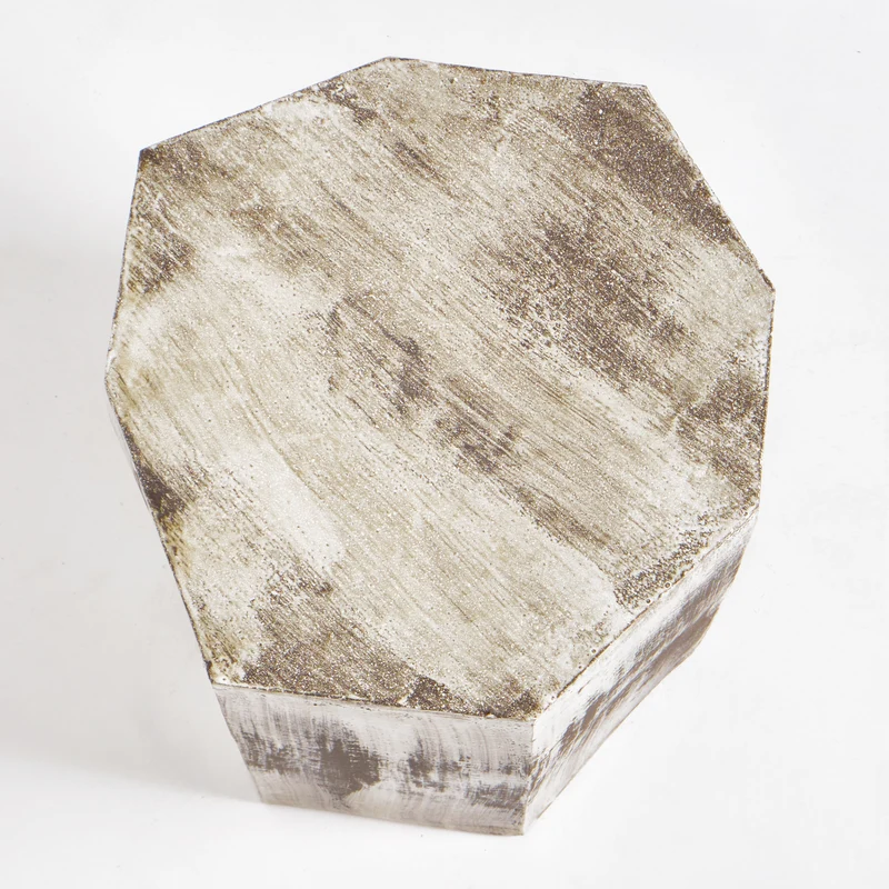 Artisanal Geometric Ceramic Side Table