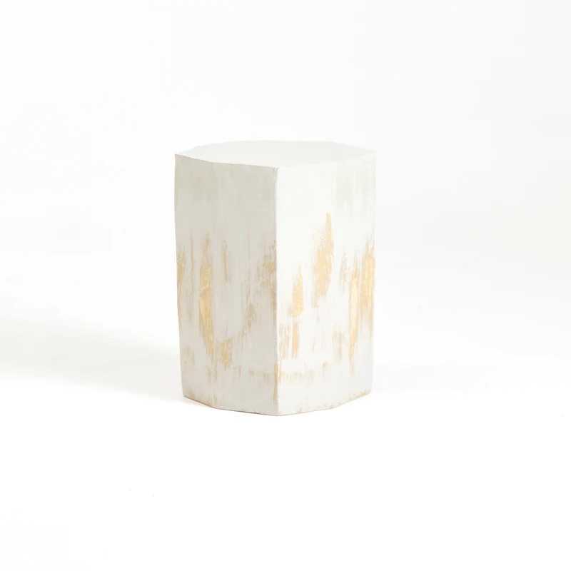 Artisanal Geometric Ceramic Side Table