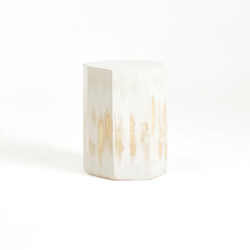 Artisanal Geometric Ceramic Side Table