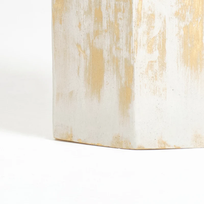 Artisanal Geometric Ceramic Side Table