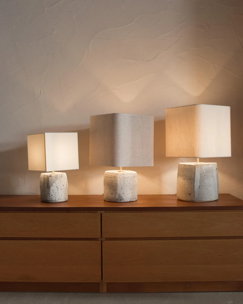 Météor Table Lamps in Ceramic and Textile