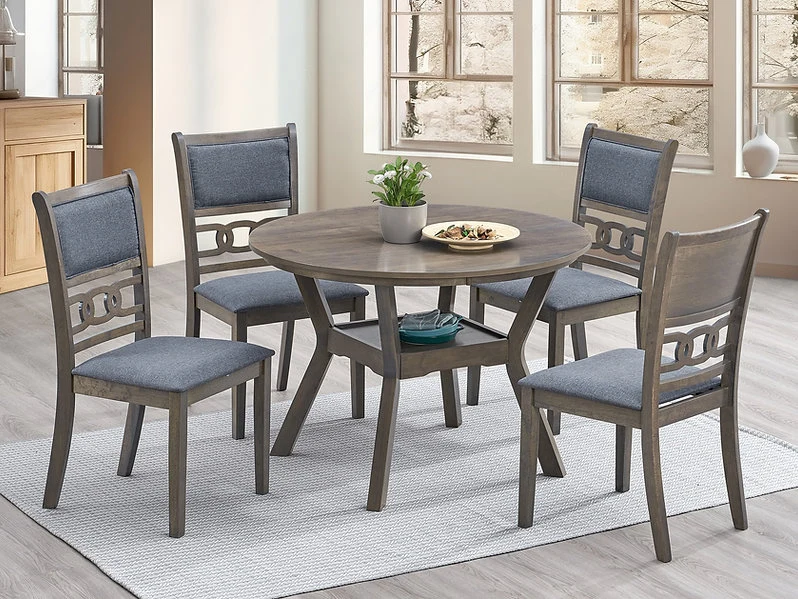 Round Antique Grey Dining Set – Model T-1079