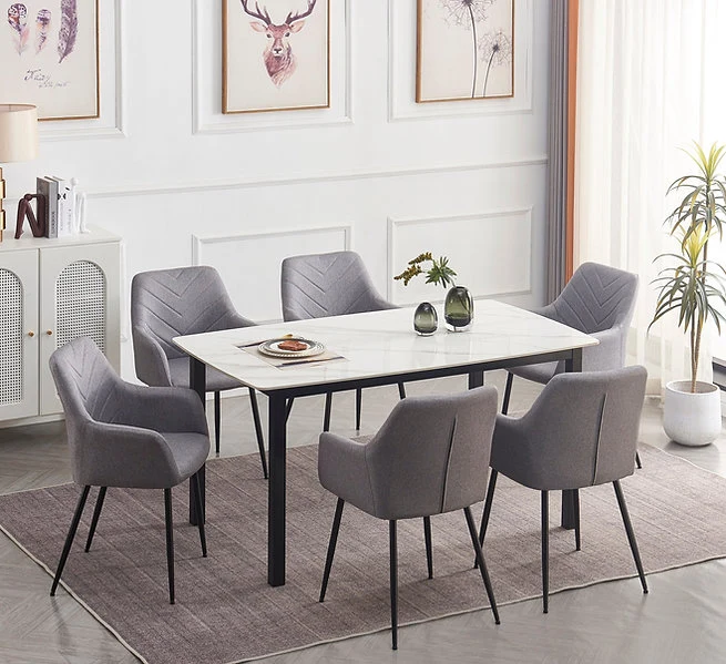 Modern Dining Set with Sintered Stone Marble Top - Model T-1815