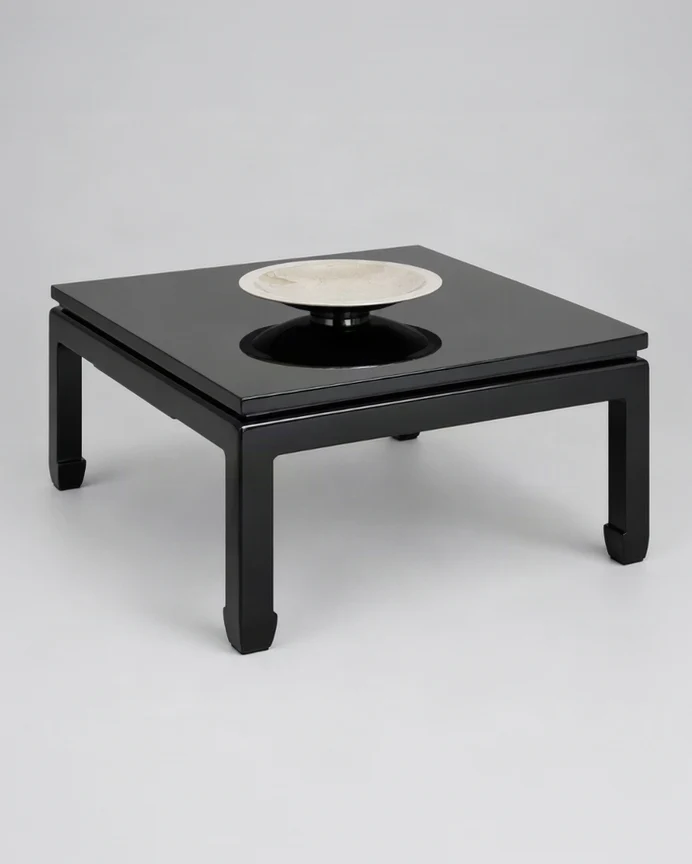 Vintage Black Lacquer Coffee Table