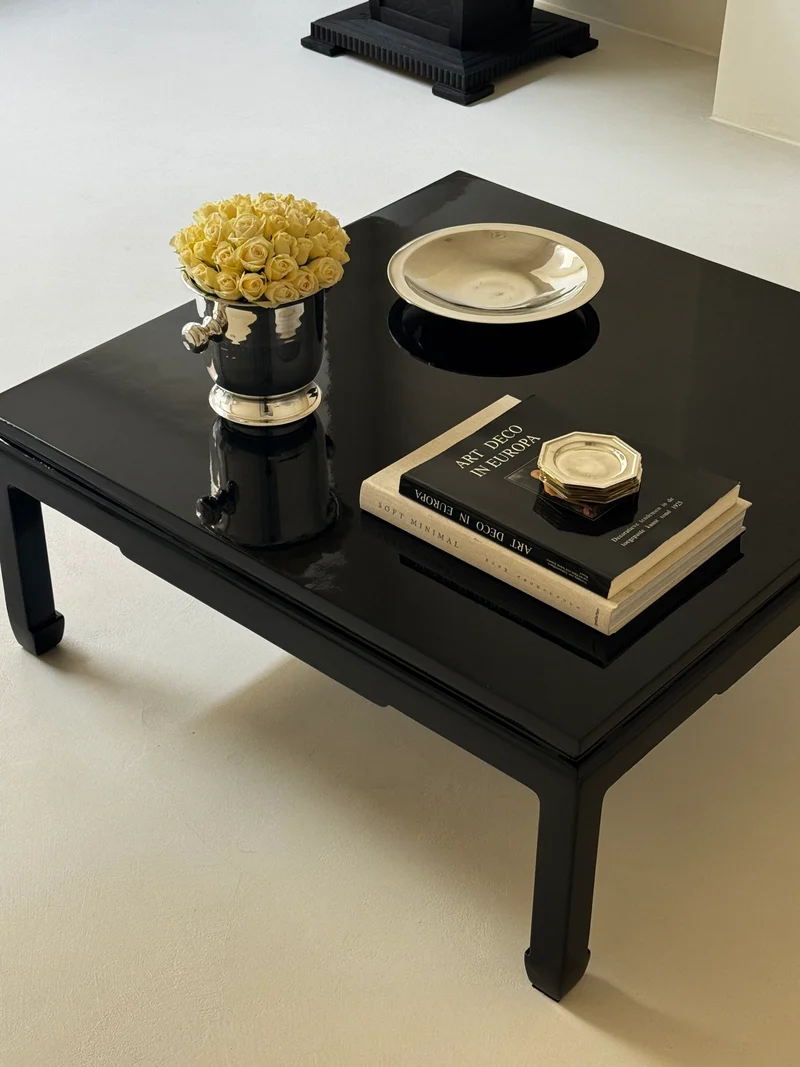 Vintage Black Lacquer Coffee Table